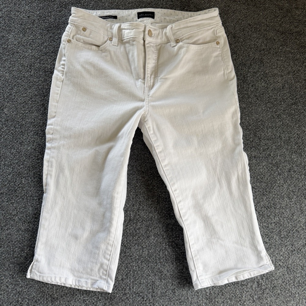 Talbot's White Seersucker Skimmer Clam Diggers Pedal Pushers Cotton 8P